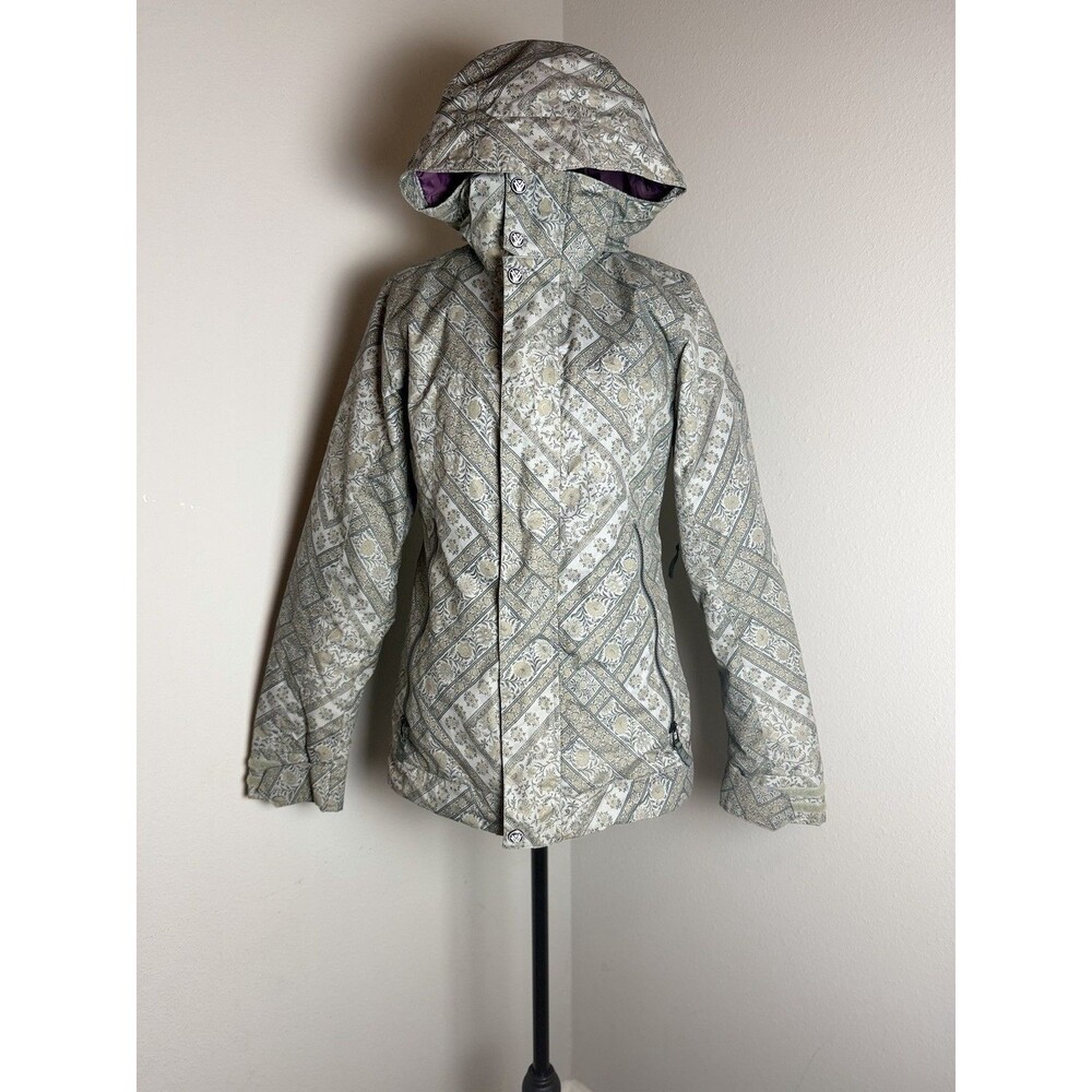 Burton White Collection DryRide Snowboard Ski Jacket XS Floral Hooded - Picture 2 of 16